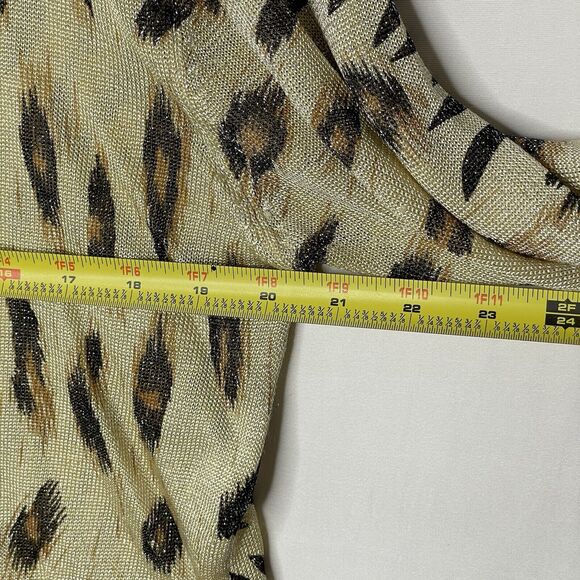 Y2K Iris Singer Cardigan M Patchwork Animal Print Leopard Glitter Mob Wife Glam - Picture 6 of 9